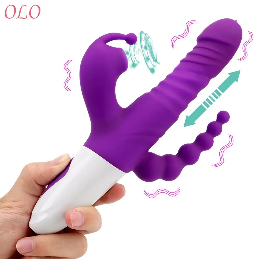 Tongue Licking Vibrator G-spot Massage Sex Toy for Women 3 Modes Telescopic Dildo Vagina Clit Sucker Anal Beads Sex Shop image pic