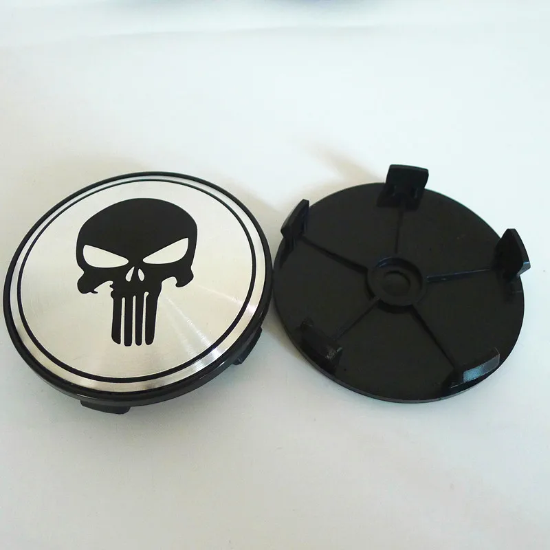 4pcs Car Wheel Center Hub Dust-proof Cap Cover Skull Badge Emblem Sticker 68mm 64mm 65mm car wheel hub covers