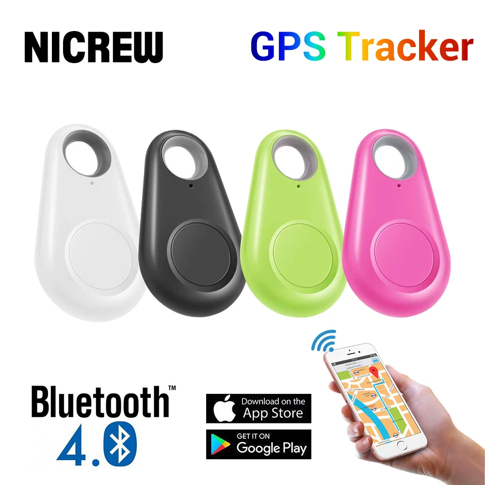 NICREW-rastreador GPS inteligente para mascotas, seguidor Bluetooth inalámbrico de alarma antipérdida para perros, gatos, llaves, BILLETERA, bolsa, localizador para niños