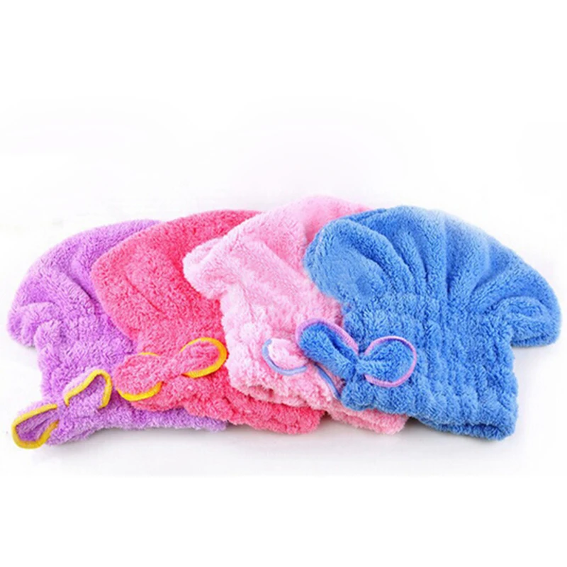 Home Textile Dry Hair Hat Microfiber Turban Quickly Wrapped Towel Bathing Cap | Красота и здоровье