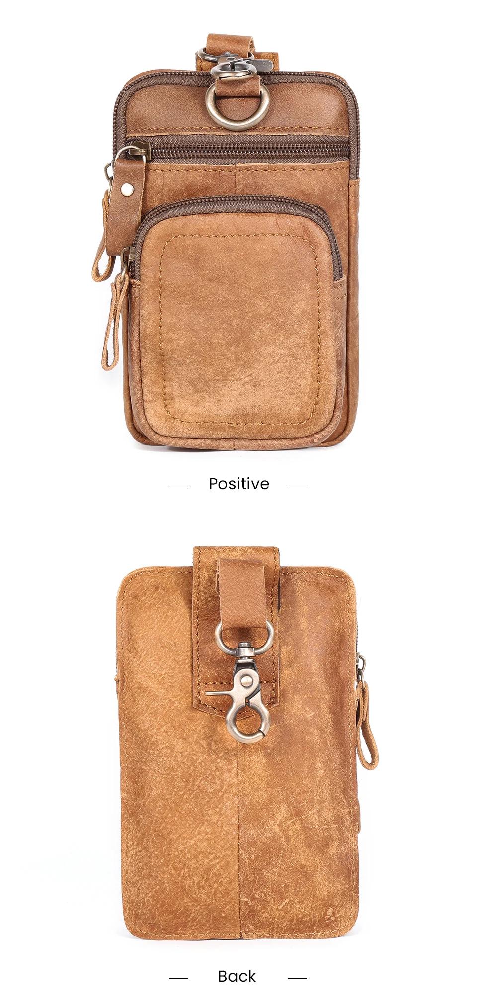 Joyir Herren Leder Hüft tasche Vintage Rindsleder Mann Gürtel tasche lässig männlich Gürtel tasche Hüft tasche Handy tasche neu – Detail 12