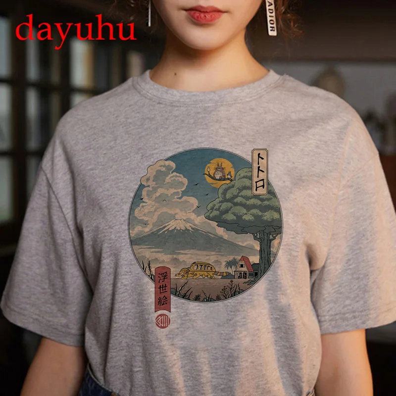 Футболка Totoro Studio Ghibli Harajuku Kawaii женская футболка Ullzang Унесенные призраками