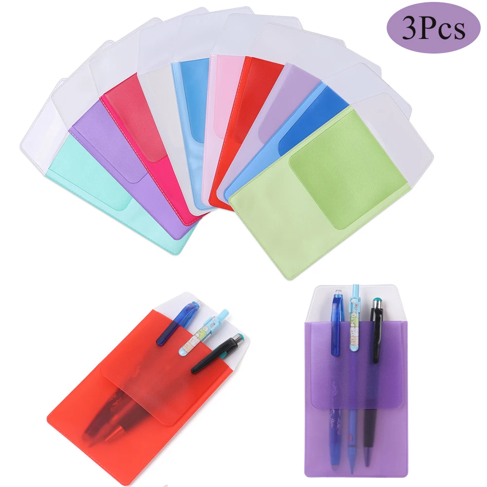 1/3Pcs 15.6x8.5cm Pen Leaks Hospital Office Supplies Pocket Protector Leak-Proof PVC Pen Pouch Bag Doctors Nurses