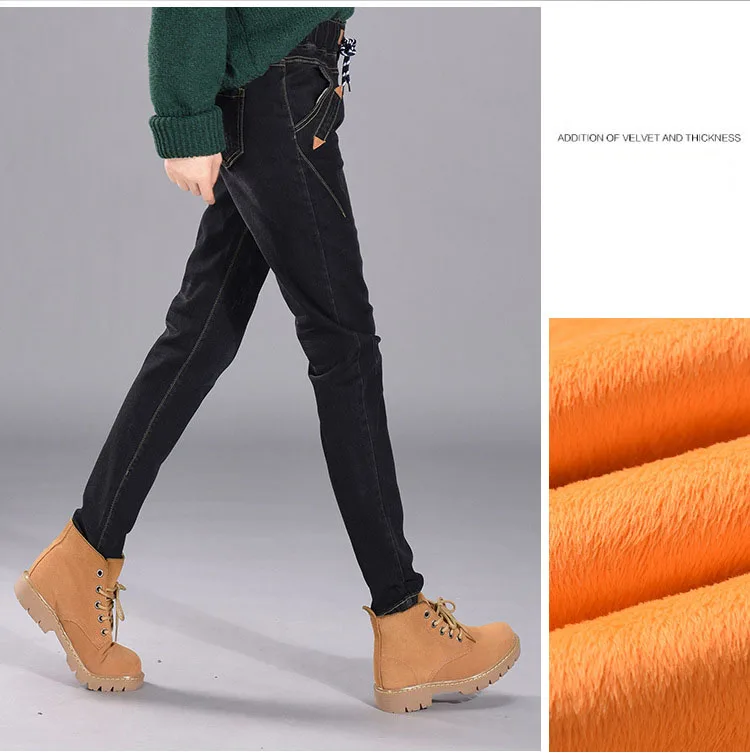Новые женские осенне-зимние XL-5XL большого размера, бархатные утолщенные потертые джинсы с кошачьими когтями, женские Стрейчевые узкие джинсы с высокой талией