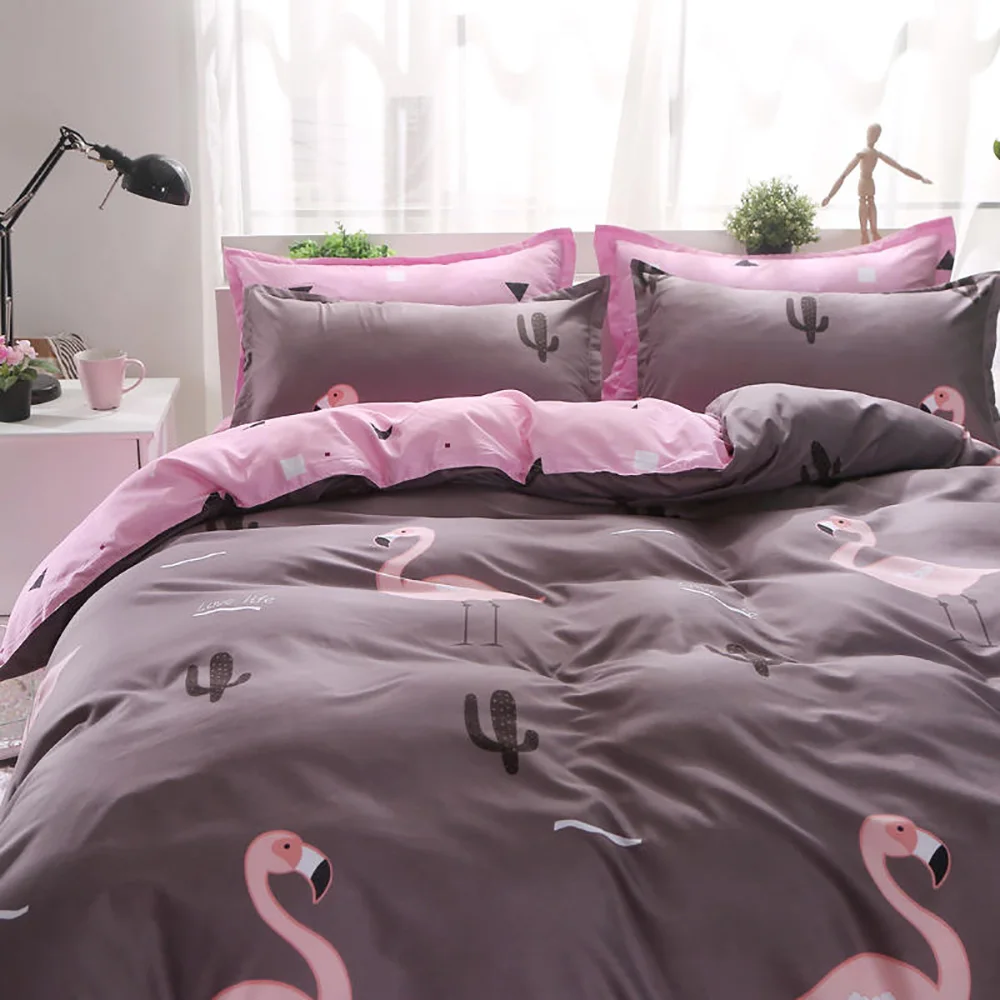 Thumbedding Pink Panther Bedding Set Cartoon Fashionable Girls Duvet Cover Queen King Full Twin Single Unique Design Bed Set