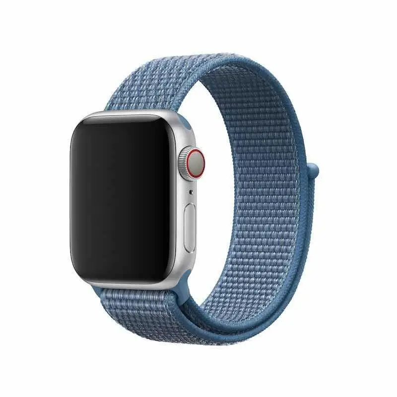 Новинка, цветной тканый нейлоновый спортивный ремешок для Apple Watch, 42 мм, 38 мм, 40 мм, 44 мм, мягкий браслет, ремешок для iWatch, серия 5, 4, 3, 2, 1 - Цвет ремешка: cape cod blue