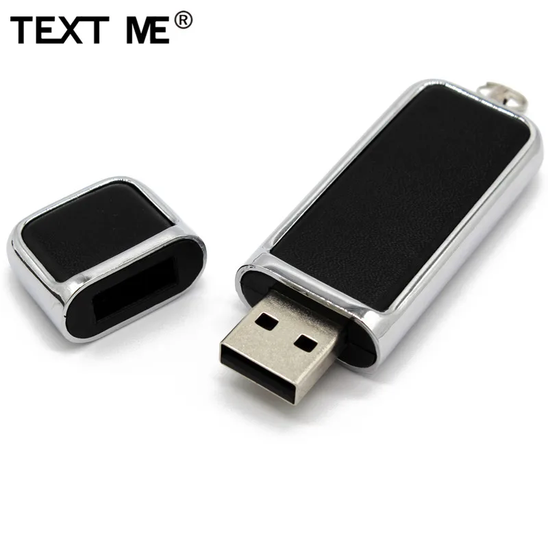 TEXT ME коричневый черный кожаный с брелоком модель usb флеш накопитель 2 0 4 ГБ 8 16 32 64