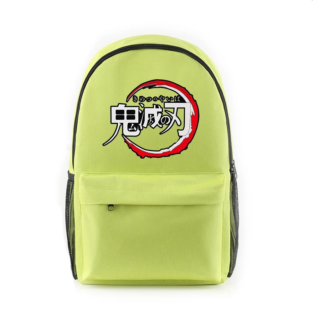Student Anime Kimetsu No Yaiba Backpack Canvas Bag Tomioka Giyuu School Bags Girls Boys Travel Demon Slayer Cartoon Bags