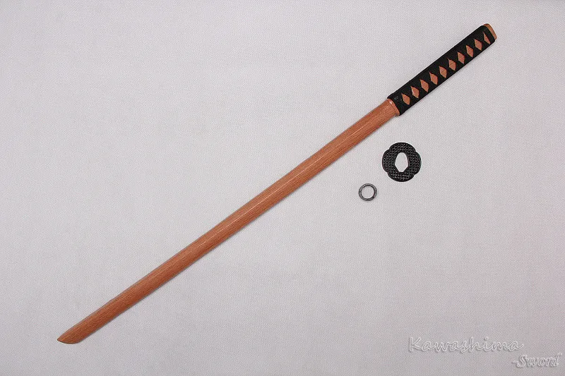 QYHSS Natural Rosewood Katana,Wooden Samurai Swords With Solid Wood Sheath,101cm Handmade Straight Bokken For Kendo Cosplay Display