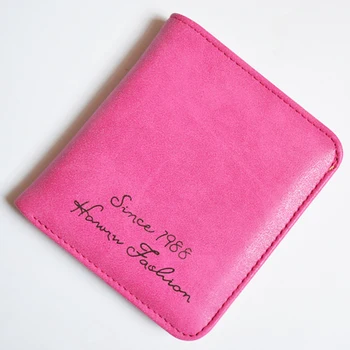 

Cute Purses Lady Women's Short Wallet Girl Solid Pu Leather Credit Card Holders Women Small Bifold Slim Student Wallets