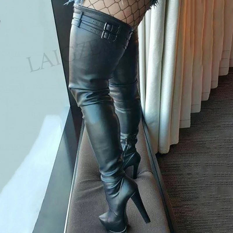 thigh high platform heels