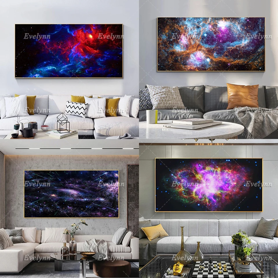 

Nebula Space Coloful Cloud Stars Canvas Painting Big Size Picture Landscape Posters and Prints Wall Picture for BedRoom Decor