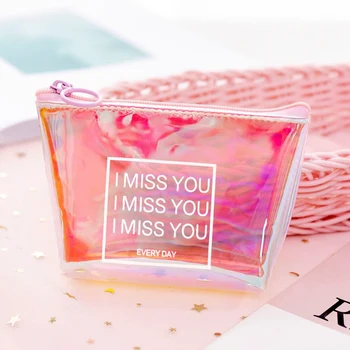 

Girls Shopping Bag Transparent Women Coin Purse Wallet Small Purses Kids Pocket Wallets Card Holder Hand Key Decoration Bags