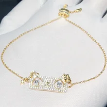 925 Стерлинговое Серебро, милый Фианит, циркон, кристалл, кот, браслет, модные стразы, животное, амулет, браслет для женщин, необычные ювелирные изделия