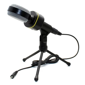 

3.5mm Plug Condenser Microphone Computer Mic with Tripod for Online Chatting Gaming Podcast Voice Recording and most PCs