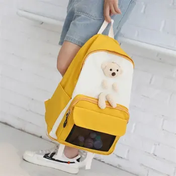 

Backpack Female Korean-style INS Hipster Campus High School Schoolbag New Style Contrast Color Multi-functional Casual Backpack