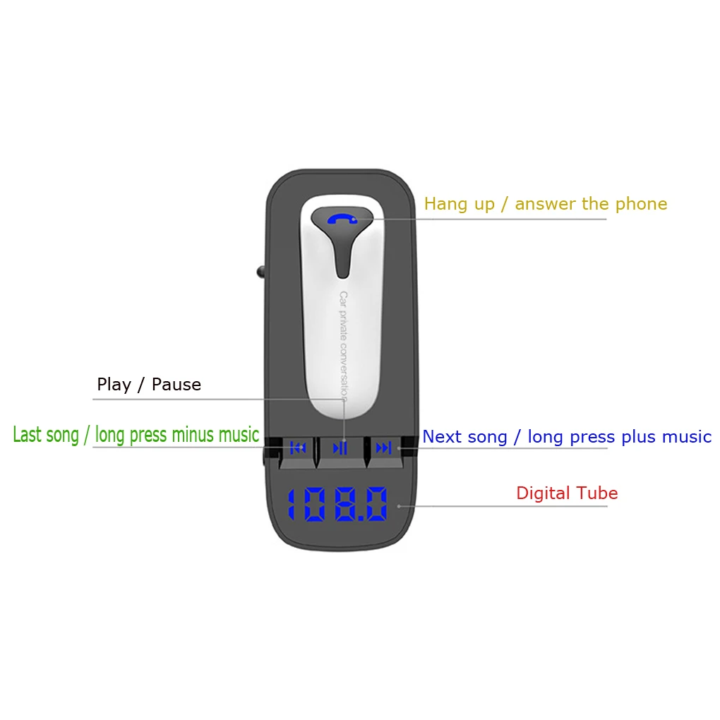 Беспроводная Автомобильная bluetooth-гарнитура V4.2 MP3-плеер fm-передатчик A2DP функция Автомобильная гарнитура