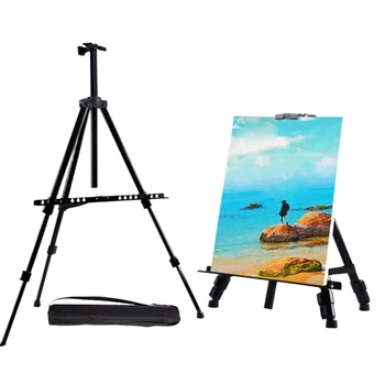 Portable Adjustable Metal Sketch Easel Stand Foldable Travel Easel Aluminum Alloy Easel Sketch Drawing For Artist Art Supplies 1