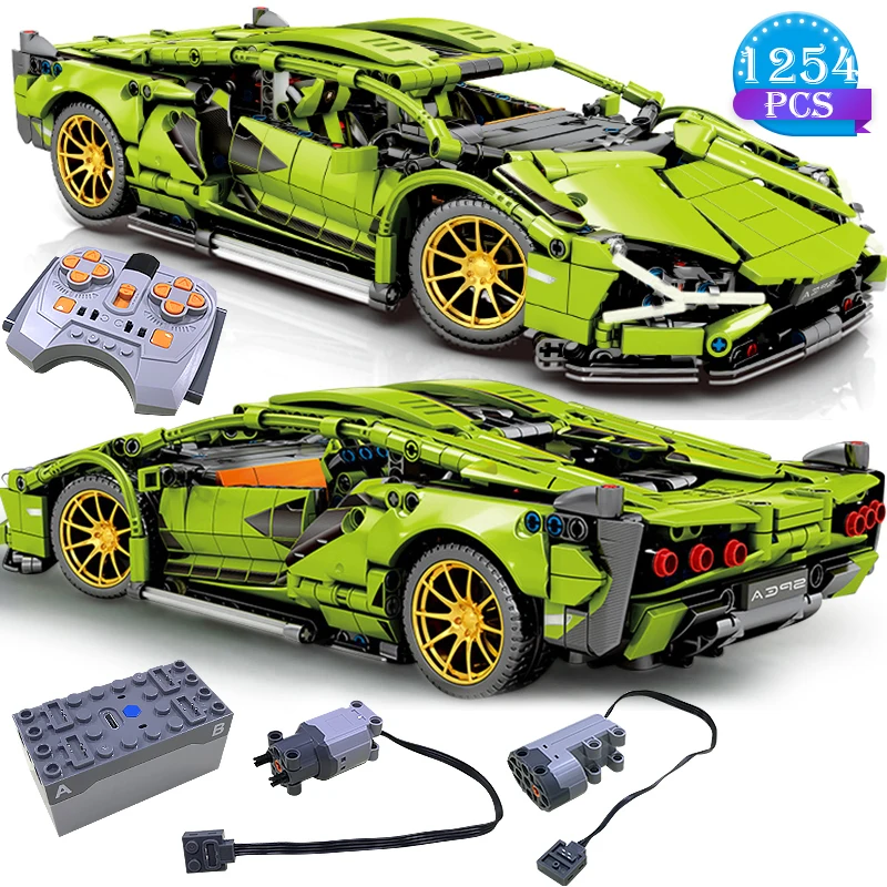 Famous Car Series Model Remote Control Electric Version Competitive Racing Building Blocks Boys Favorite Assembly Toys
