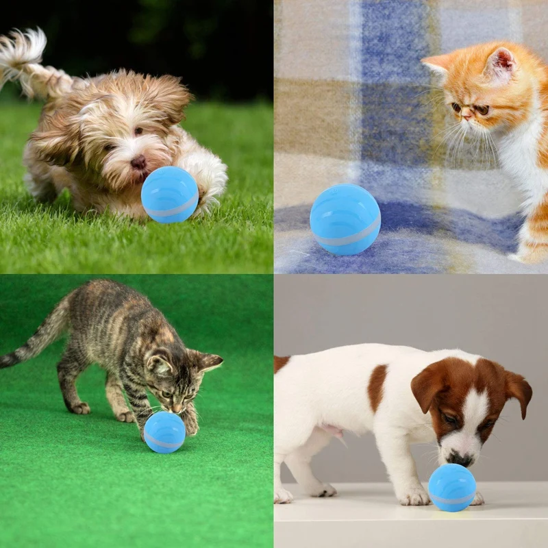 LIXF Cat and Dog Toy Ball with Flashing RGB LED Light USB Rechargeable