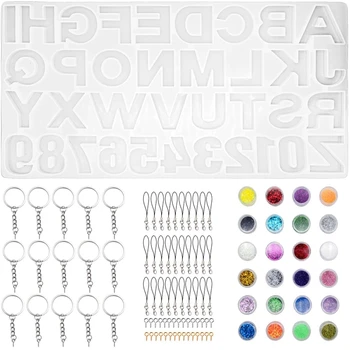 

Letter Alphanumeric Silicone Mold,for Resin Crafts Resin Key Chain,Crayons,Soap,Clay Crafts,Craft Casting Mold Set Set