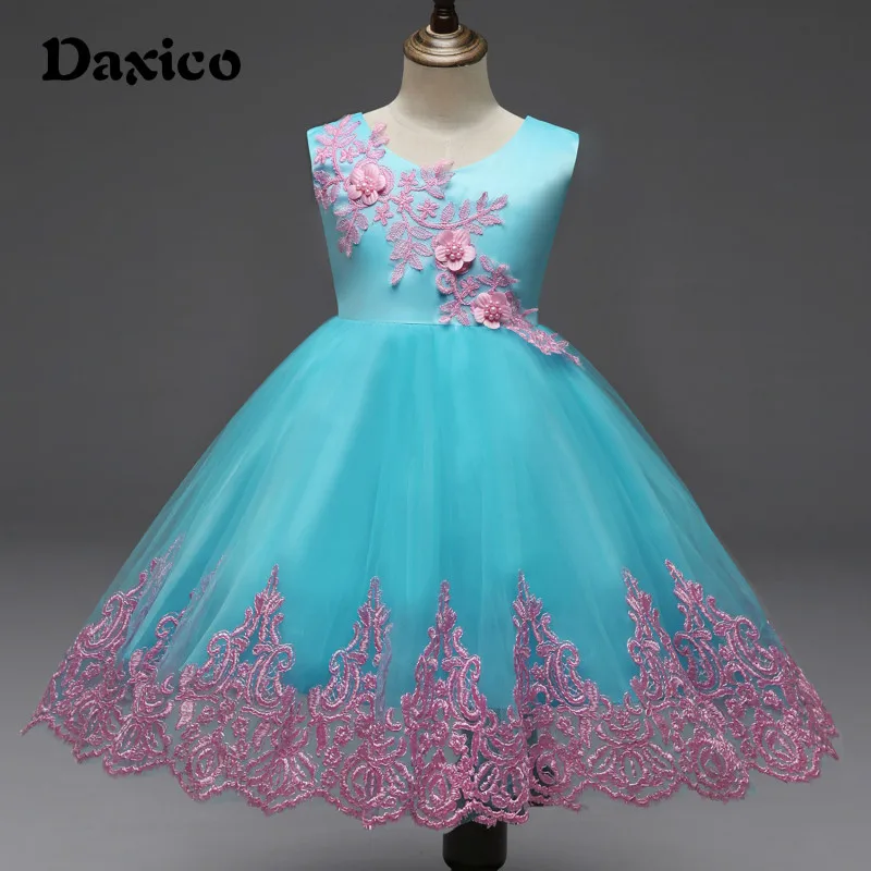 

Kids Sleeveless Flower Dress Children Princess Dresses O-neck Children Toddler Girl Dresses Child Birthday Party Stage Clothing