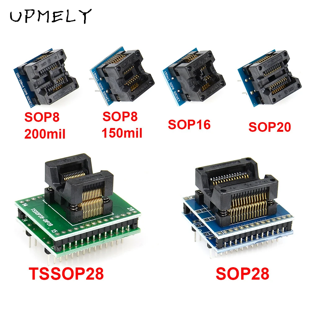 Новый адаптер TSSOP28 SSOP28 SOP28-DIP28 SOP20 SOP16 SOP8 150/200mil на DIP8 совместимый с TSSOP20 SSOP20 TSSOP8 6 шт. |