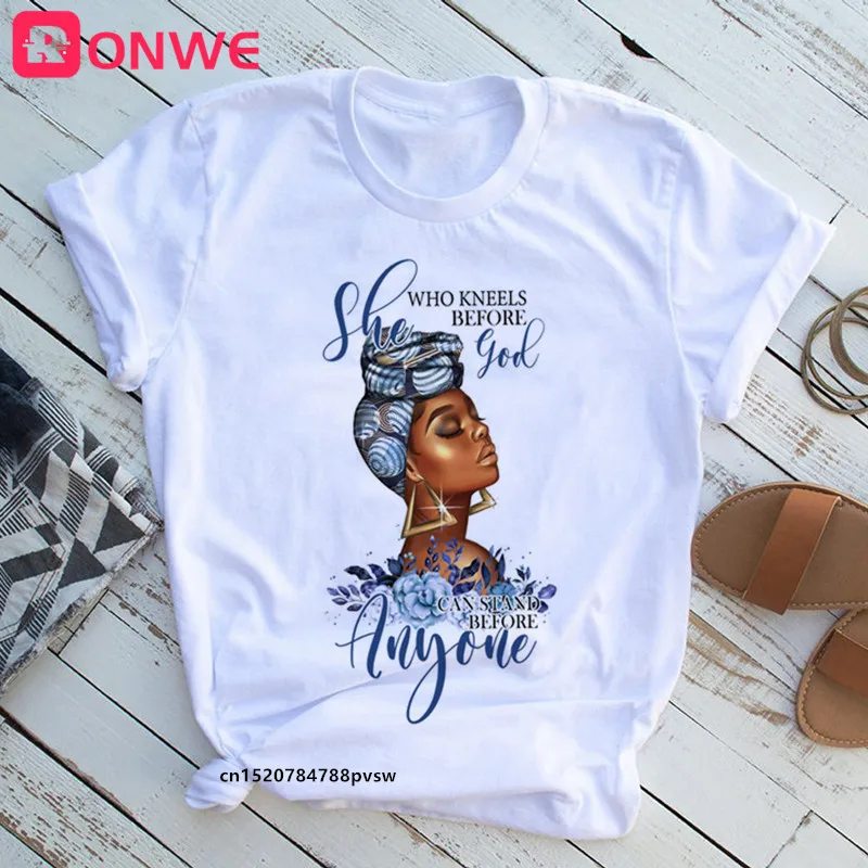 Beauty African Lady Women T shirt African Black Girl History Month