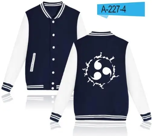 Navy and White Новая куртка Наруто бейсбольная куртка для мужчин и женщин Harajuku Толстовка пальто Зимние куртки аниме Наруто монолитная куртка с Наруто для мужчин - Цвет: Navy and White