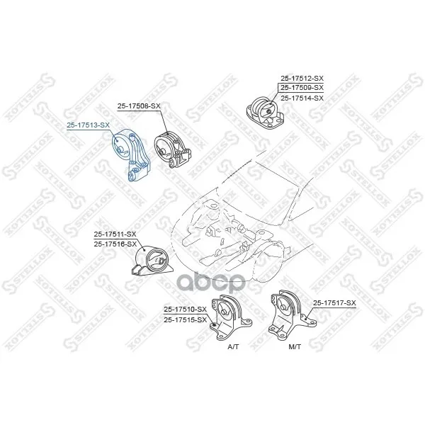 25-17513-Sx_подушка Двигателя Правая! Mitsubishi Galant Ea 1996-2003 Stellox 2517513sx Stellox арт. 2517513SX