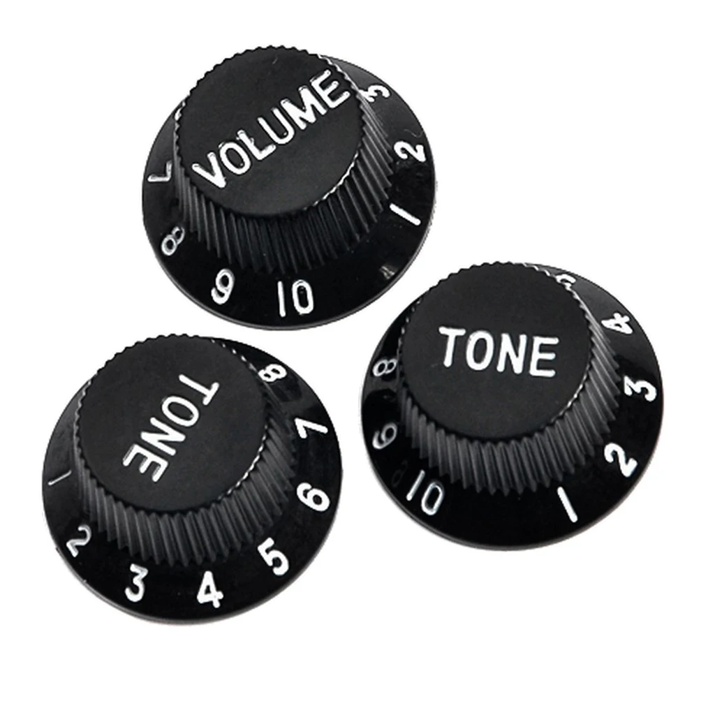 3x Plastic Electric Guitar Speed Control Knobs with Numbers DIY