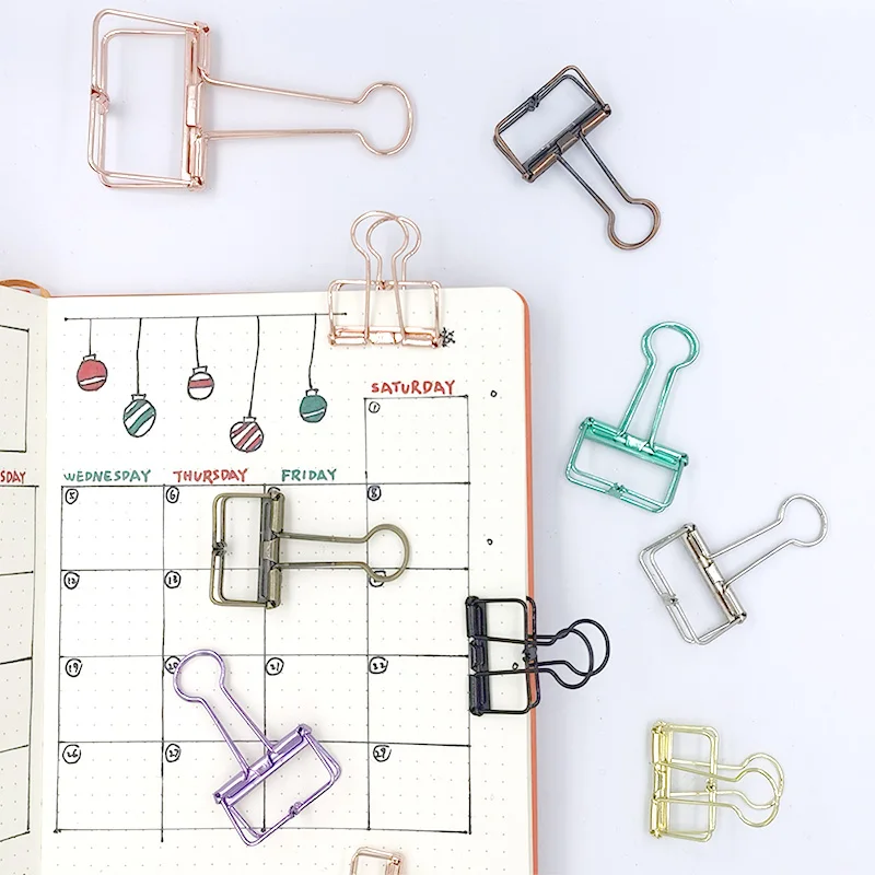 

Colorful Metal Binder Clips Mini Paper Clip Multifunctional Decoration Office Stationery Clips Photo Clip 3pcs/lot