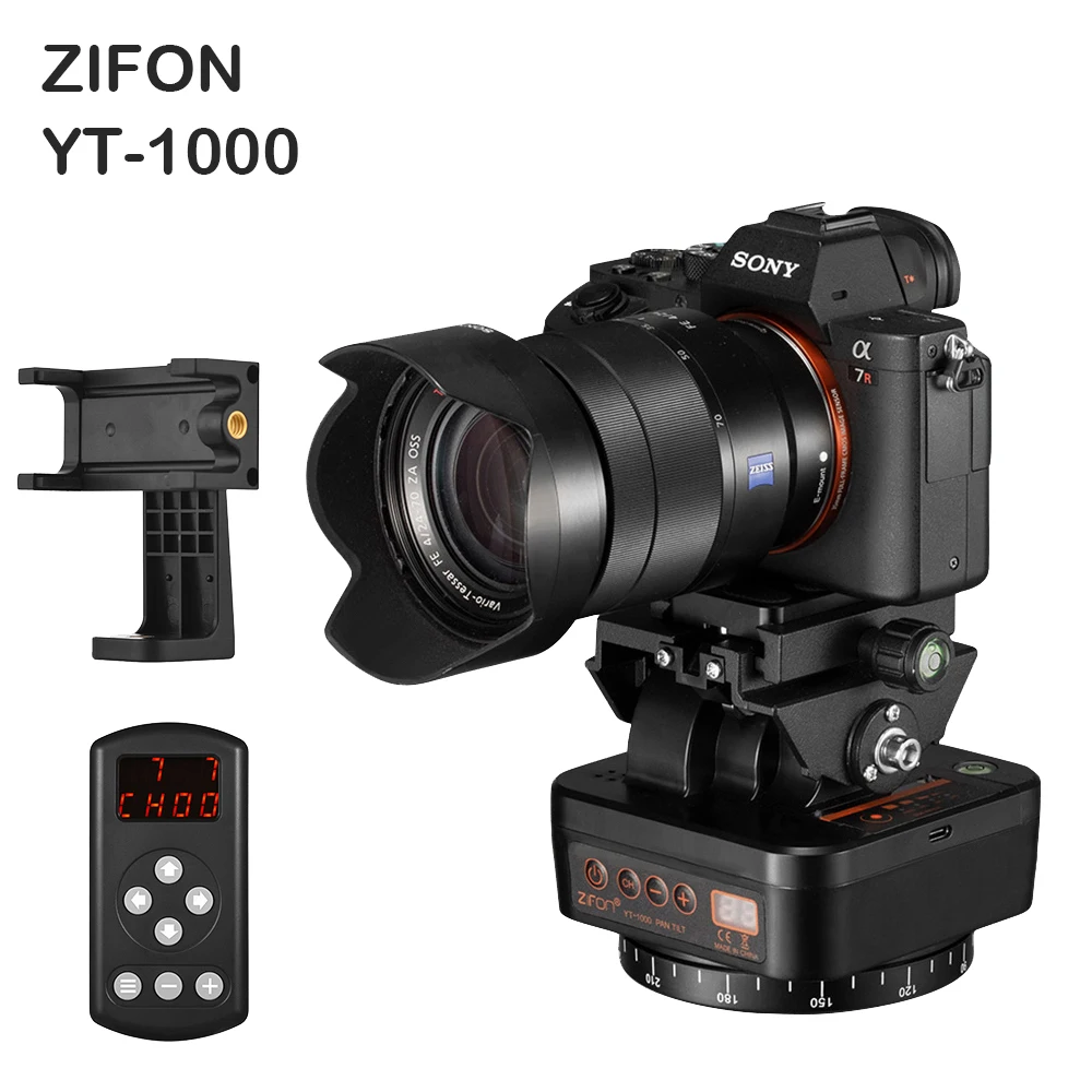 

ZIFON YT-1000 Auto Motorized Pan Tilt Tripod PTZ Remote Control Rotating Video Stabilizer for Smartphone Tripod Heads Cameras