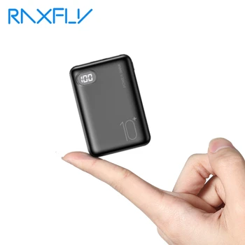 

RAXFLY Mini Power Bank 10000 mAh Three Input Digital Display Bateria Externa Mobile For Xiaomi iPhone Powerbank Portable Charger