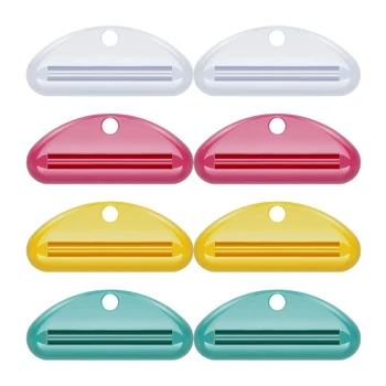 

8Pieces Toothpaste Tube Squeezer Dispenser Toothpaste Clips for Bathroom for Bathroom (Red, Green, Yellow, White)
