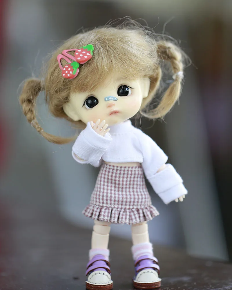 ob11 doll clothes long-sleeved waist sweater ripped jeans or short skirt for GSC YMY molly body9 1/12bjd baby accessories | Игрушки и