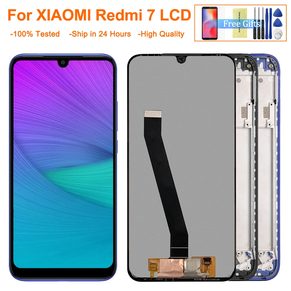 ЖК-дисплей 6 26 дюйма для Xiaomi Redmi 7 с сенсорным экраном и дигитайзером в сборе рамкой