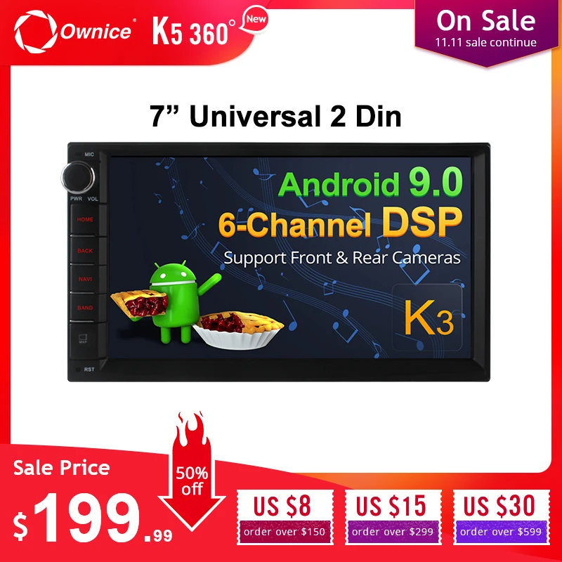  Ownice K3 Android 9.0 2 din DSP universal car radio Player GPS Auto Navigation for Nissan VW Toyota
