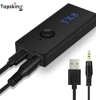 

DC 5V TX8 Wireless Bluetooth Transmitter Receiver Adapter Stereo Audio Music Adapter RCA 3.5mm Audio 2 In 1 for TV Headphone PC