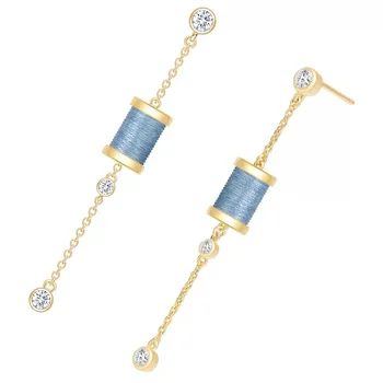 

925 Sterling Silver Sleeping Princess Tassel Drop Earrings New Monaco Elegant Zircons Wheel Charm Earrings Women 2018 Jewelry
