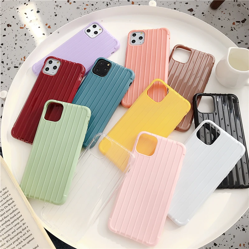 Simple and stylish candy color suitcase holder mobile phone case for iPhone 11 Pro Max XR 1