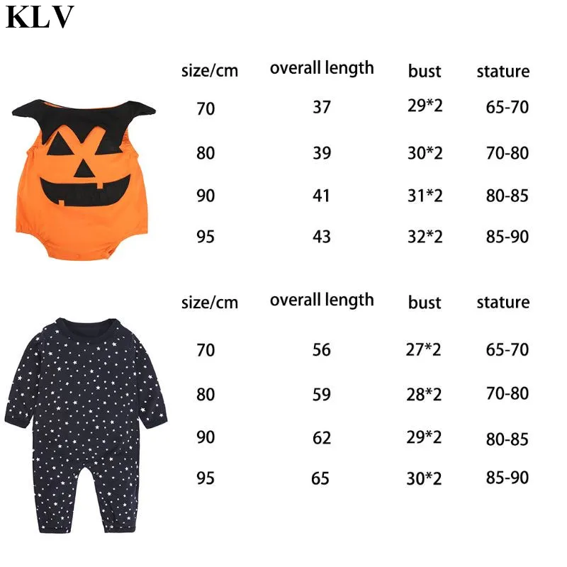 KLV комплект одежды из 3 предметов на Хэллоуин для маленьких мальчиков и девочек, боди с длинными рукавами с изображением страшной тыквы, костюмы для малышей