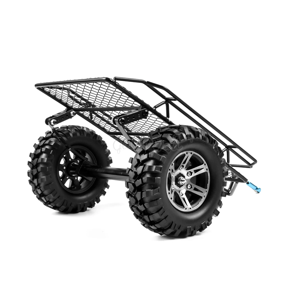 Metal Hitch Mount Trailer Simulation Trailer For RC Rock Cralwer Car Axial SCX10 Traxxas TRX4 TAMIYA CC01 D90 Cars Hopper (2)