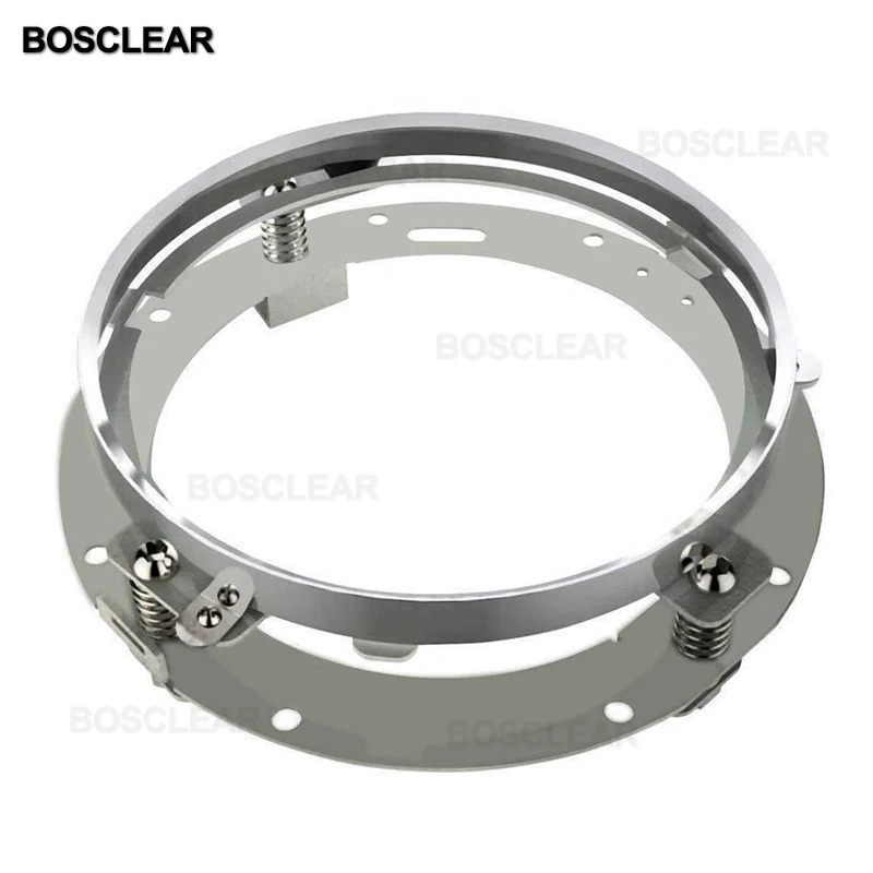 7 дюймов круглые светодиодные фары неограниченный Rubicon uaz4x4 Land Rover Hummer Suzuki Samurai Nissan ToyotaFJ Mazda Miata Ford F150 - Цвет: sliver bracket ring