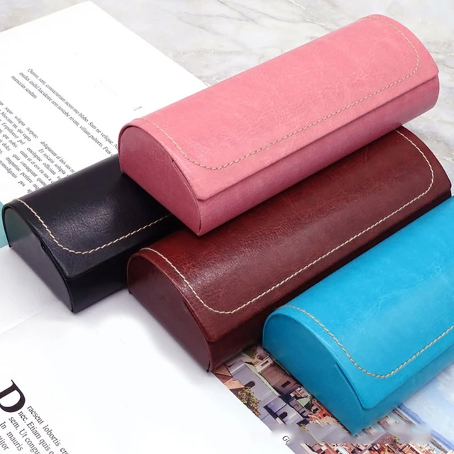 Soft Leather Glasses Case Spectacle Holder Zipped Reading Slim Cover Unisex  Gift