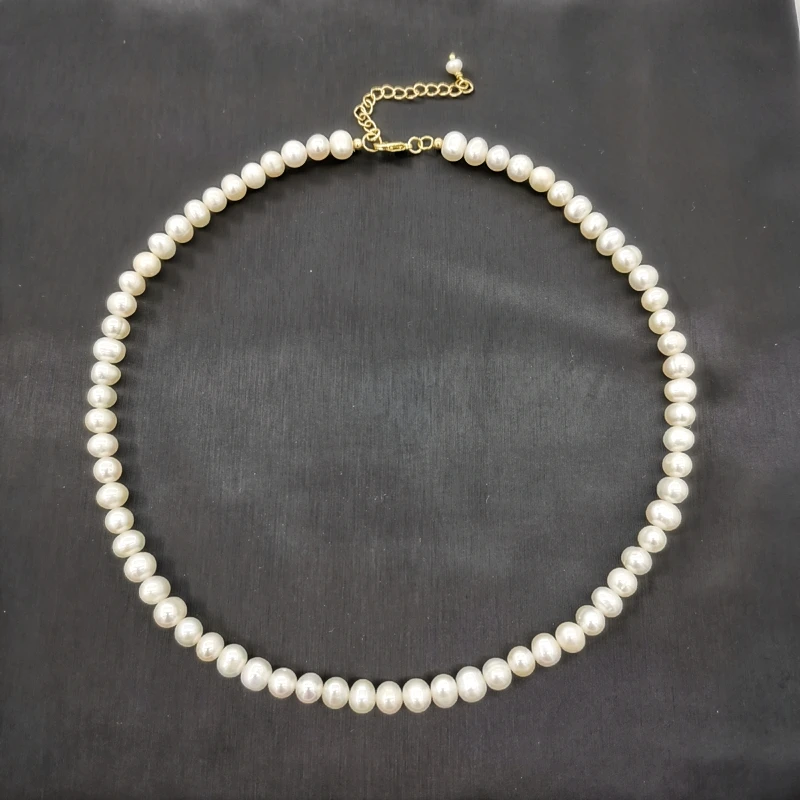 Freshwater Pearl Necklace (6mm Beads) 19 / Gold Filled