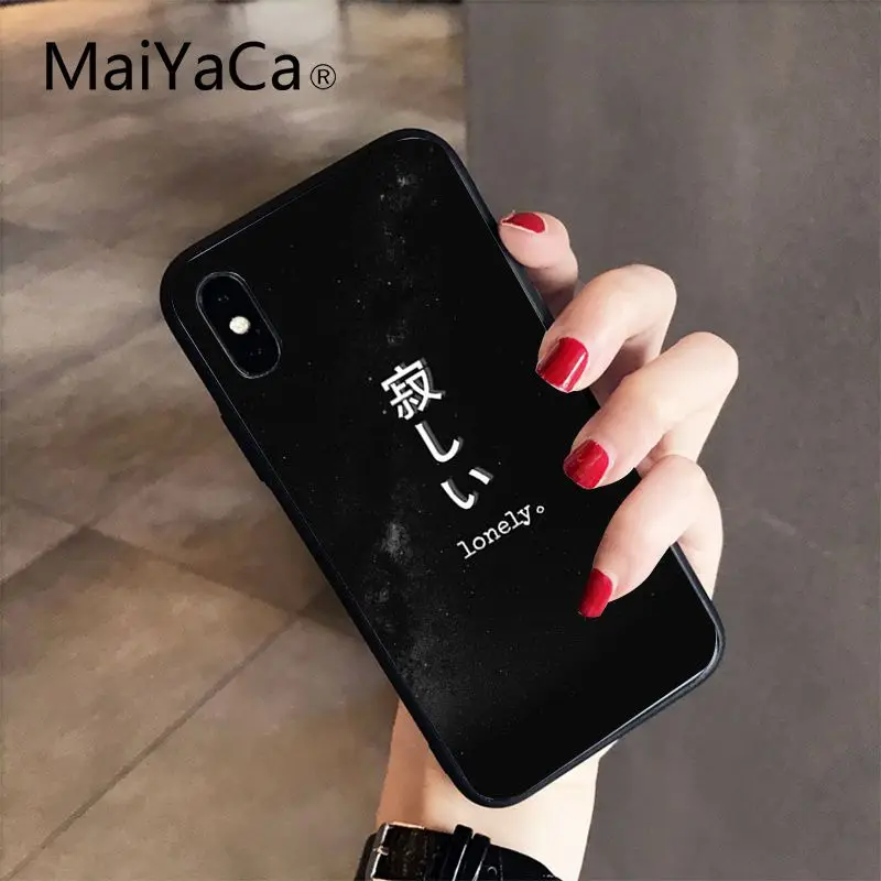 MaiYaCa японское аниме эстетическое текстовое письмо роскошный уникальный дизайн чехол для телефона iPhone 5 5Sx 6 7 7plus 8 8Plus X XS MAX XR - Цвет: A9