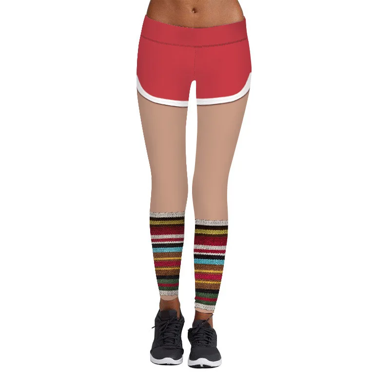 Europe and America Explosions Christmas Digital Printing Running Fitness Dance Pants leggings |