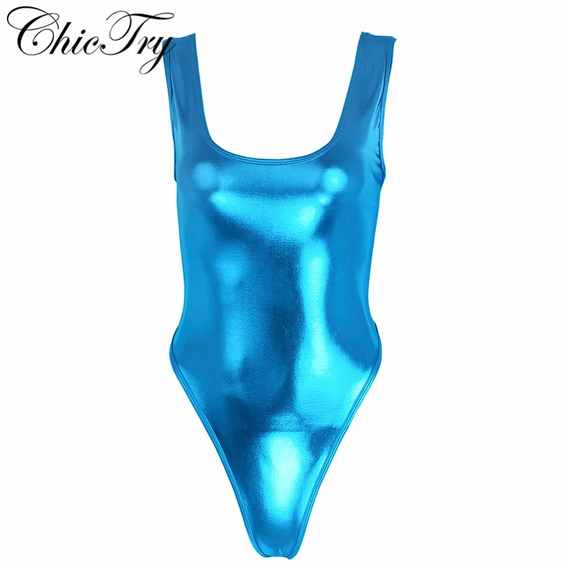 

Womens Fashion Ballet Leotard Sleeveless High Cut Patent Leather Thong Gymnastics Leotard Dancewear Swimsuit for Performance