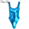 Womens Fashion Ballet Leotard Sleeveless High Cut Patent Leather Thong Gymnastics Leotard Dancewear Swimsuit for Performance ► Photo 1/6